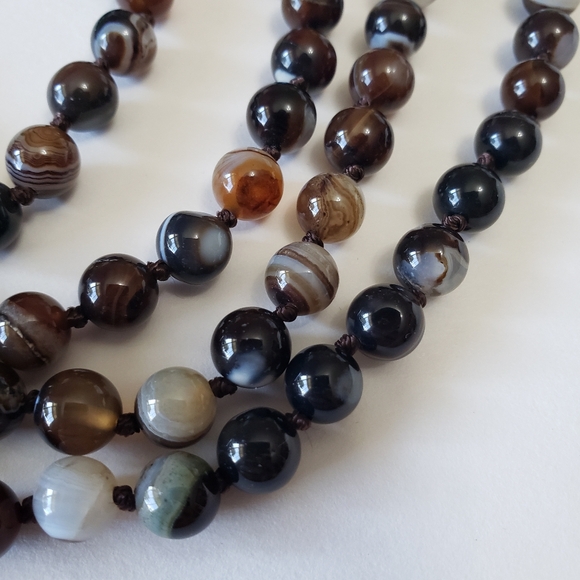 Gray smoky Agates beads Natural Stone Beads Necklace - Picture 6 of 6